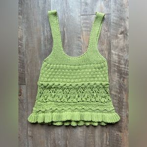Like new zara knit green tank